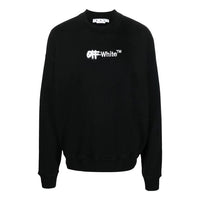 Men's Off-White FW22 Logo Embroidered Round Neck Long Sleeves Black OMBA054F22FLE0011001