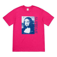 Supreme SS18 Mona Lisa Tee Hot Pink Printing Short Sleeve Unisex Red SUP-SS18-444