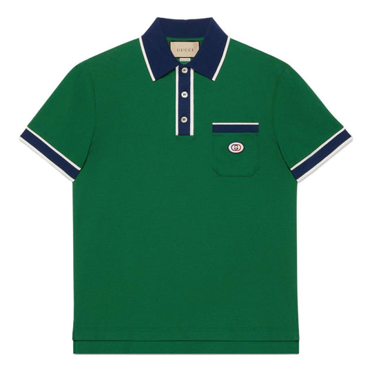 Gucci Cotton Piquet Polo With Interlocking G 'Green' 653380-XJDF8-3495