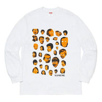 Supreme FW19 Week 1 Faces L/S Tee Human Face Printing Long Sleeves Unisex White SUP-FW19-099