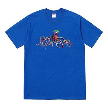 Supreme SS18 Tentacles Tee Royal Printing Short Sleeve Unisex Royal blue SUP-SS18-492