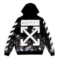 Off-White Graffiti Arrow Printing Zipper hooded Long Sleeves Ordinary Version Black OMBB003G20JER0019901