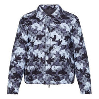 LOUIS VUITTON LV Camouflage Double-Sided Trainer Jacket For Men Blue 1A7X4