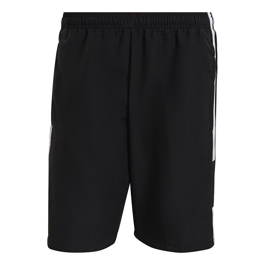 adidas Sq21 Dt Sho Soccer/Football Sports Training Stripe Logo Woven Shorts Black GK9557