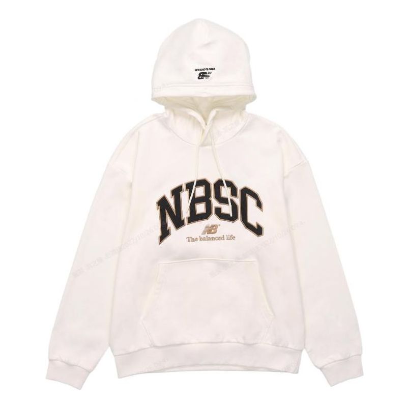 New Balance Logo Print Hoodie 'White Tan' 5CC44353-IV