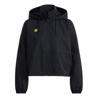 (WMNS) adidas Neo x SMILEY Csmly Windbreaker Jacket 'Black Yellow' HE7953