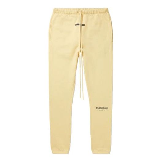 Fear of God Essentials SS22 Straight-Leg Logo-Print Cotton-Blend Jersey Sweatpants Cream FOG-SS22-003