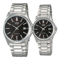 CASIO ENTICER&VINTAGE Series Simplistic Casual Fashion Stainless Steel Couple Black Analog MTP-1183A-1A&LTP-1183A-1A