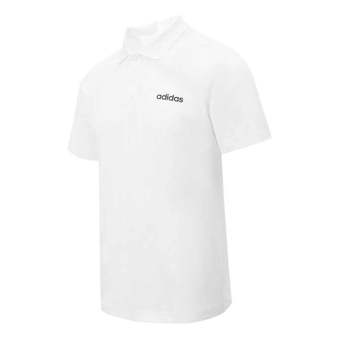 adidas Solid Color Pullover Casual Polo Shirt Asia Sizing 'White' JD1435