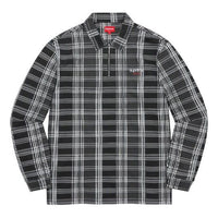 Supreme Plaid Zip Up L/S Polo 'Black White' SUP-FW20-345