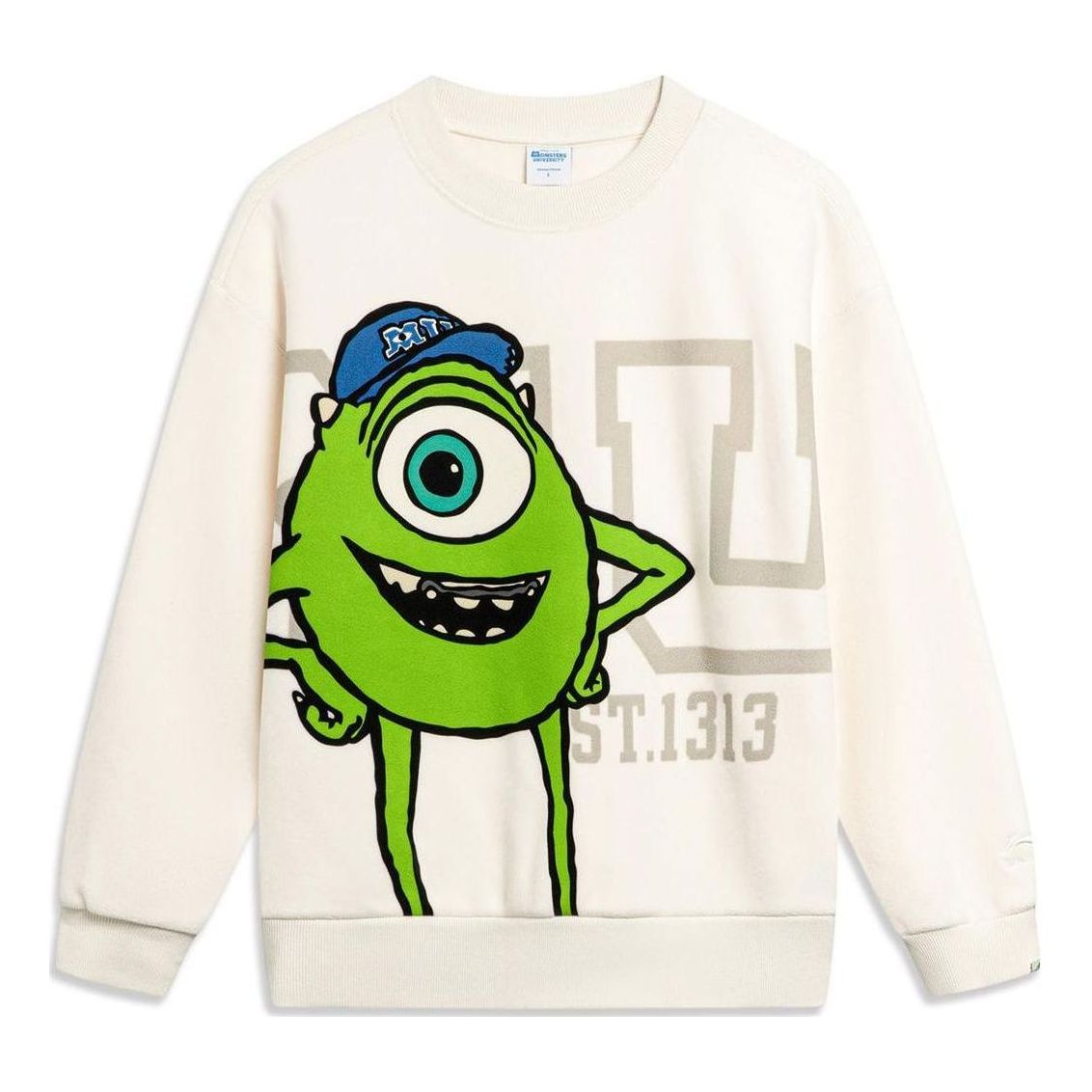 (WMNS) Li-Ning x Disney Monster University Warm Fleece Sweatershirt 'Beige' AWDT812-2