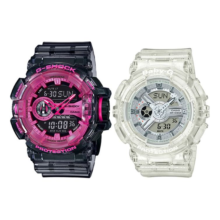CASIO Baby-G 'Black & White' GA-400SK-1A4PRS&BA-110CR-7A