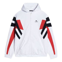 Balenciaga Sporty B Zip-Up Tracksuit Hoodie 'White Black Red' 675330TLVA39028
