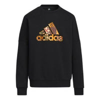 (GS) adidas Jk Cny Sp Crew Chest Logo Round Neck Long Sleeves Boy Black HC2728