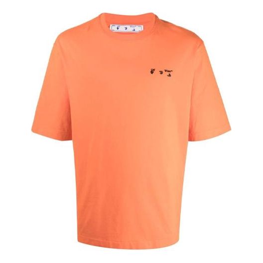 Off-White FW21 Chest Logo Printing Round Neck Short Sleeve Ordinary Version Orange OMAA119F21JER0022010