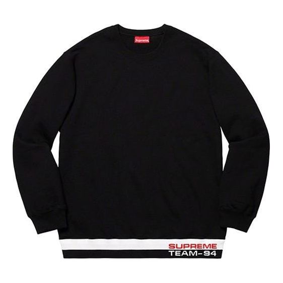 Supreme Rib Stripe Crewneck 'Black White' SUP-SS19-10092