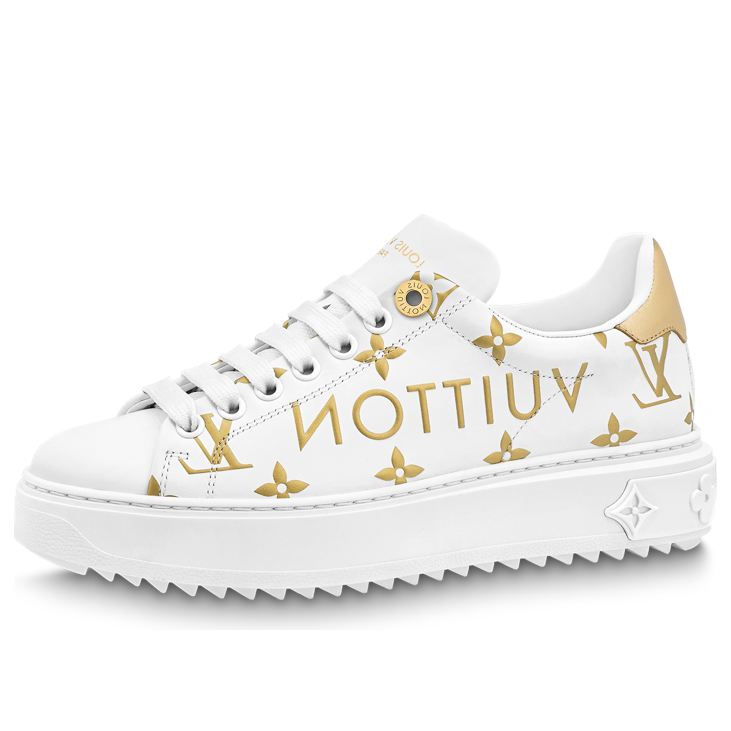 (WMNS) LOUIS VUITTON Time Out Sneakers 'White with Gold Monogram' 1AAVVQ