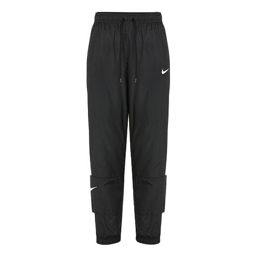 (WMNS) Nike Nsw Stmnt Wvns Pant Running Training Colorblock Knit Sports Pants/Trousers/Joggers Autumn Black DC0041-010