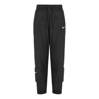 (WMNS) Nike Nsw Stmnt Wvns Pant Running Training Colorblock Knit Sports Pants/Trousers/Joggers Autumn Black DC0041-010