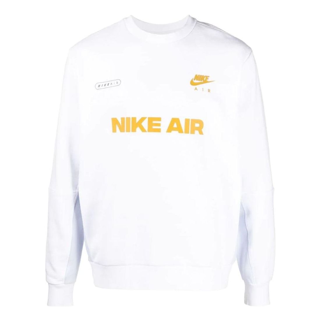 Men's Nike Brand Logo Pattern Printing Round Neck Pullover Long Sleeves White DM5207-100