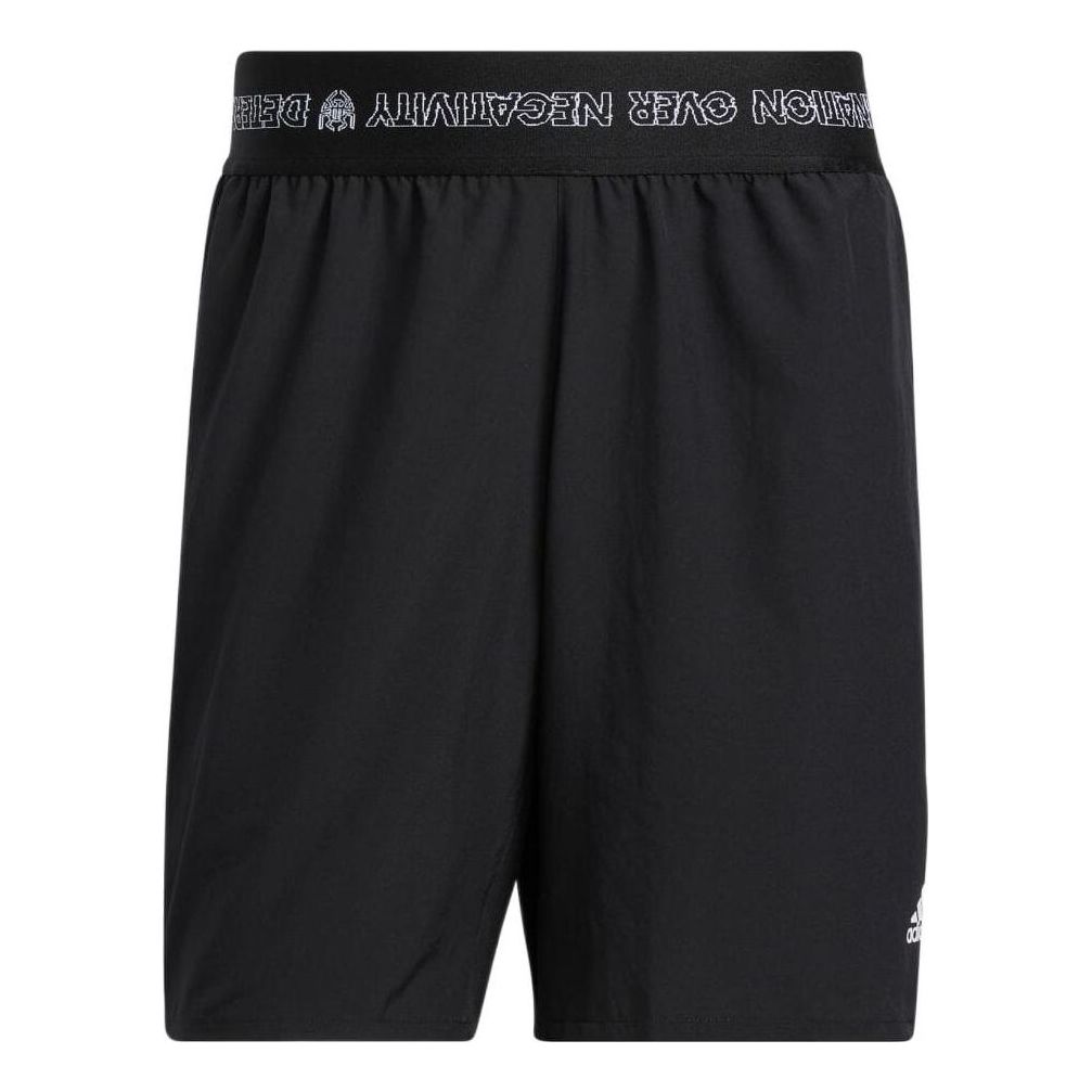 adidas Solid Color Straight Casual Straight Shorts Men's Black HI5822