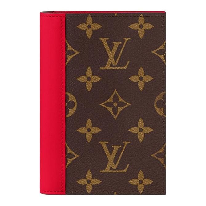 LOUIS VUITTON Passport Cover Monogram Macassar Canvas 'Red' M82862