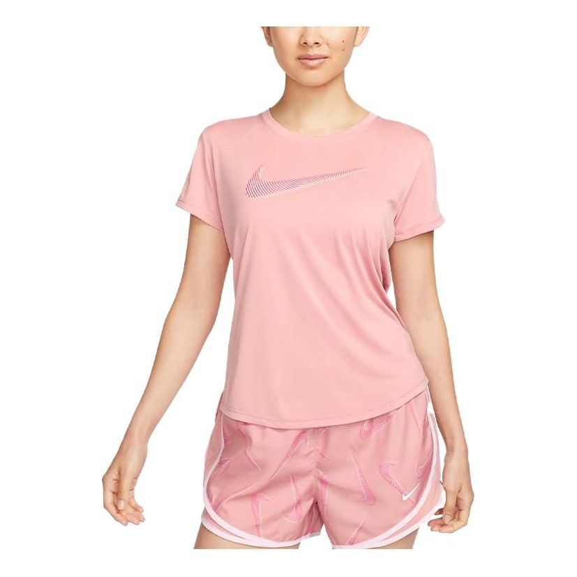 (WMNS) Nike Dri-FIT Swoosh Short-Sleeve Running Top 'Red Stardust Fierce Pink' FB4697-618