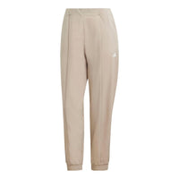 (WMNS) adidas Logo Aeroready Train Essentials Minimal Branding Woven Pants 'beige' IJ5924