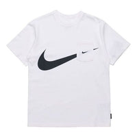 Nike Sportswear Swoosh Casual Sports Round Neck Logo Pocket Short Sleeve White DJ4134-100