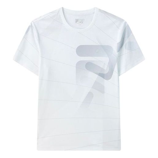 FILA Logo Pattern Casual Sports Round Neck Short Sleeve White F11M122114F-ZB
