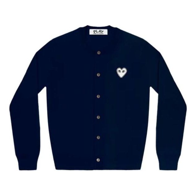(WMNS) COMME des GARCONS PLAY Cardigan White heart 'Navy' AZ-N061-051-2