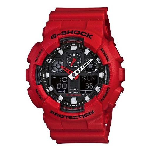 CASIO G-Shock Analog-Digital 'Red' GA-100B-4ADR