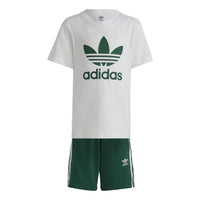 (PS) adidas Adicolor Shorts and Tee Set 'White Dark Green' IB8663
