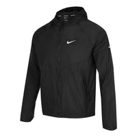 Nike As Men's Nk Rpl Miler JKT Jacket Reflective Logo Print Woven Sports Hooded Jacket Men's Black DD4747-010