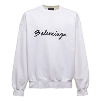 Balenciaga Script Logo Crewneck Sweatshirt 'White' 697869TMVB59040