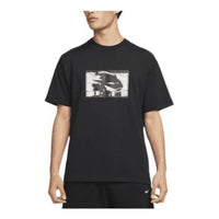 Men's Nike Alphabet Logo Pattern Printing Round Neck Pullover Short Sleeve Black T-Shirt DR5758-010