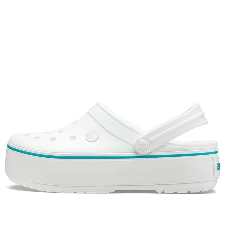 (WMNS) Crocs Lightweight Cozy Outdoor Beach White Blue Sandals 'White Blue' 205434-1E0