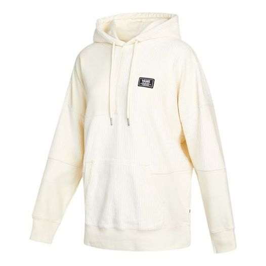 (WMNS) Vans corduroy Solid Color Splicing Hoodie Creamy White VN0A5F6F3KS
