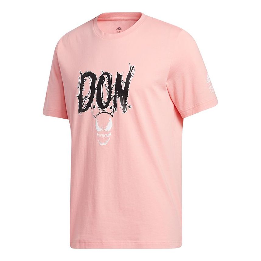adidas x MARVEL/ Marvel Co-branded Unisex Don Venom Tee Creamy Printing Basketball Pink GI8873
