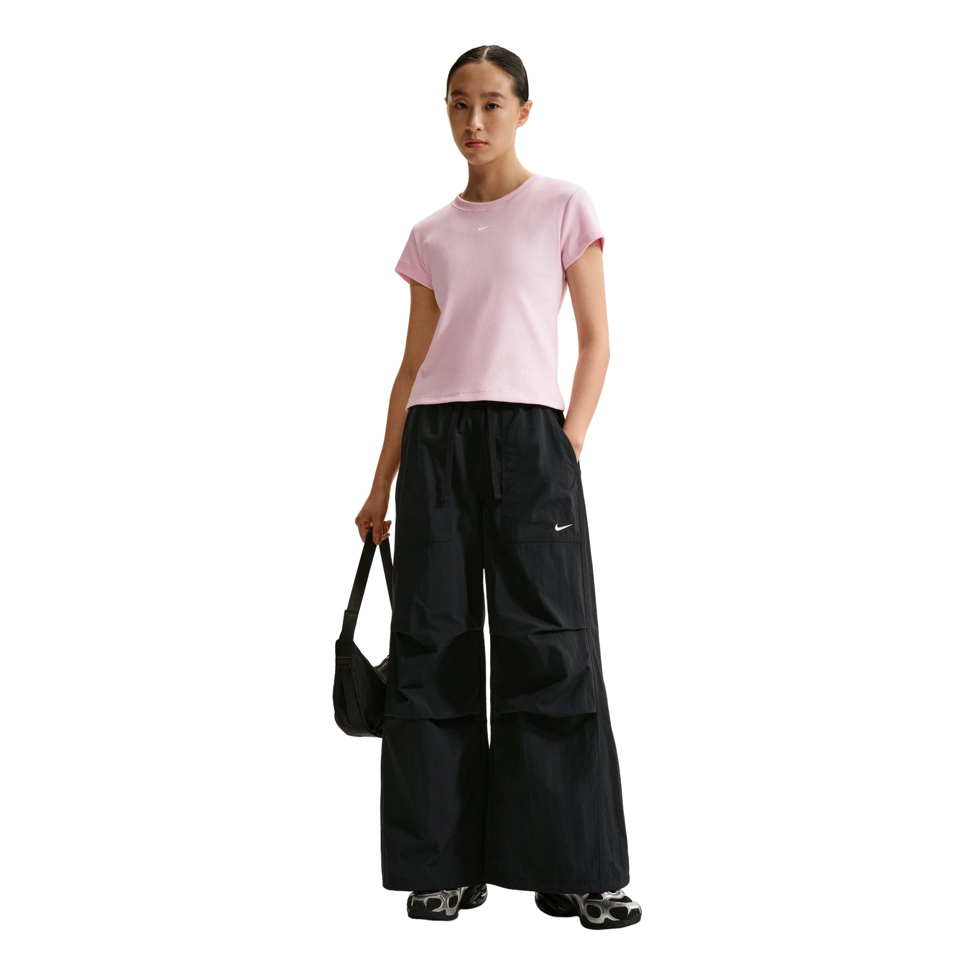 (WMNS) Nike Sportswear Loose Mid-Rise Structured Pants 'Black' IR1639-010