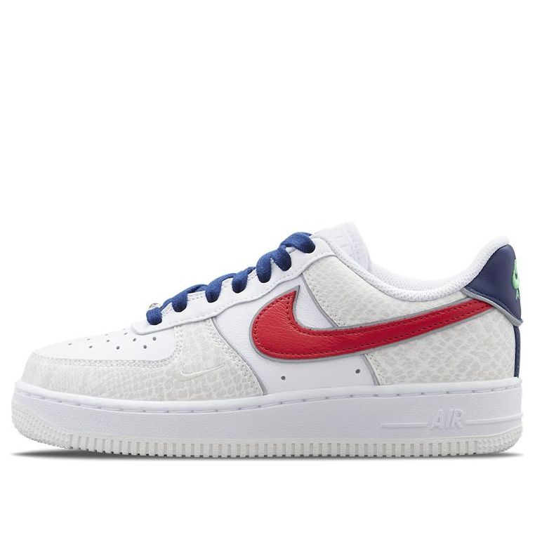 (WMNS) Nike Air Force 1 '07 LX 'Just Do It - White University Red Snakeskin' DV1493-161