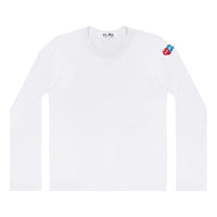 COMME des GARCONS PLAY SS25 x Invader Double Pixel Heart Long Sleeve T-Shirt 'White' AZ-T330-051-3