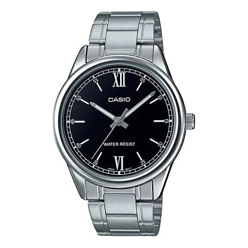 Casio Dress Minimalistic Stainless Steel Analog Watch 'Black Silver' MTP-V005D-1B22021