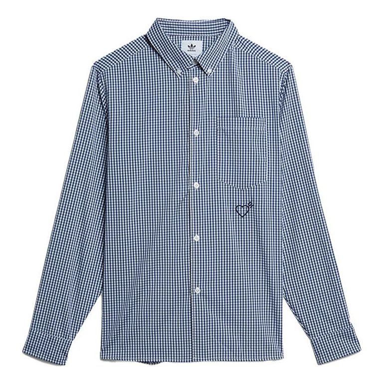 adidas originals x HUMAN MADE Crossover Embroidered Long Sleeves Shirt Blue GM4633