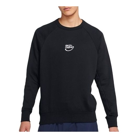 Nike SB ICON Fleece Lined Skateboard Casual Sports Round Neck Pullover Black 885846-010