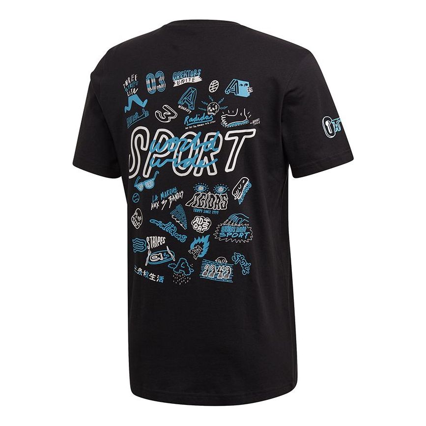 adidas Doodle 360 Letter Printing Causual Sports Male Black FR5534