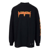 Balenciaga Metallica Long Sleeve T-shirt 'Black Orange' 693949TMV881055