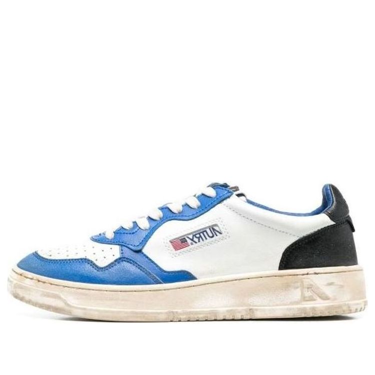 (WMNS) Autry Medalist Super Vintage Leather Low Sneakers 'White Black Blue' AVLW-SV10