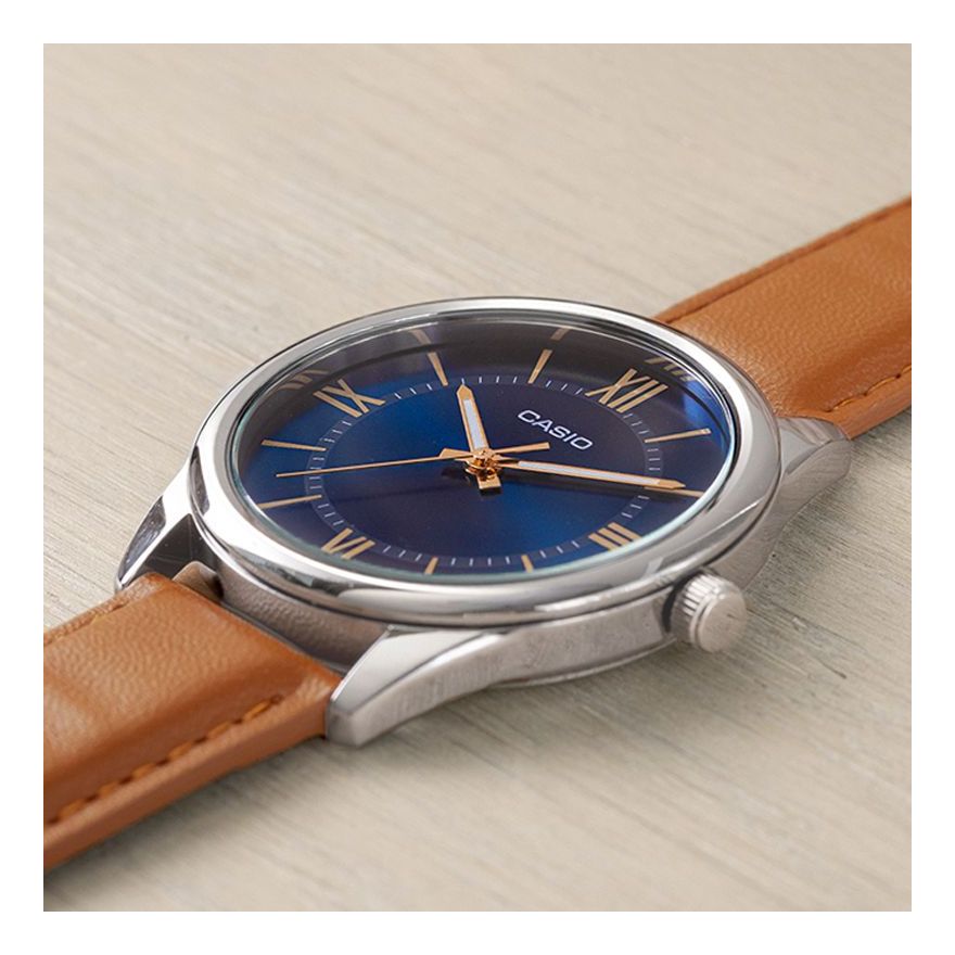 CASIO DRESSSeries Men'ses Blue Mens Dark Blue Analog MTP-V005L-2B5