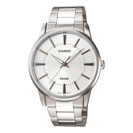 CASIO Waterproof Stainless Steel Strap Unisex Mens Silver Analog MTP-1303D-7AV